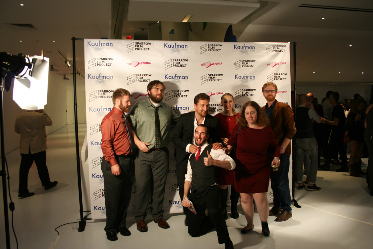 Sparrow Film Project 12 Gala: Filmmakers taking pictures during intermission.