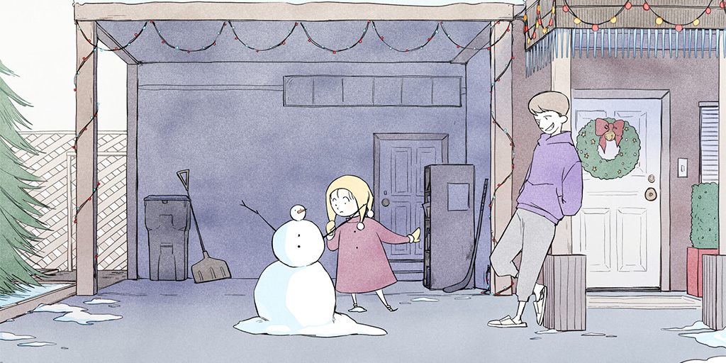 screenshot from The Snowman by Diane Catsburrow Linnet